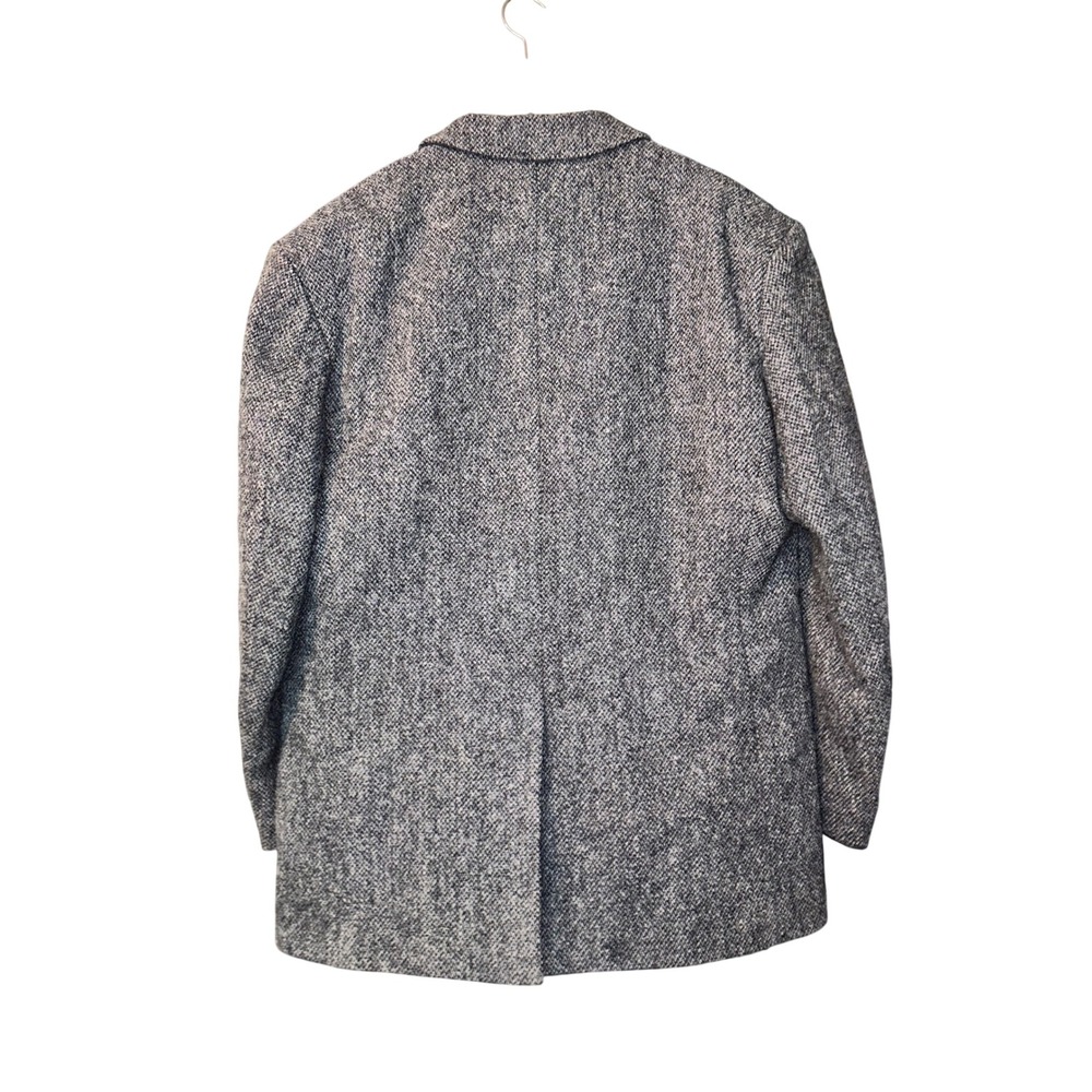 Harris Tweed Mens Gray Herringbone Wool Blazer Jacket 44R Handwoven Scotland - Picture 3 of 10